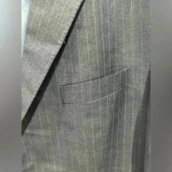 Peter Millar Sport Coat Mens Grey and Blue Pinstripe Union Made In Canada Jacket - Picture 3 of 11
